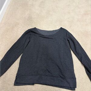 Elegant Charcoal Crew Neck Sweater DIY Off the shoulder